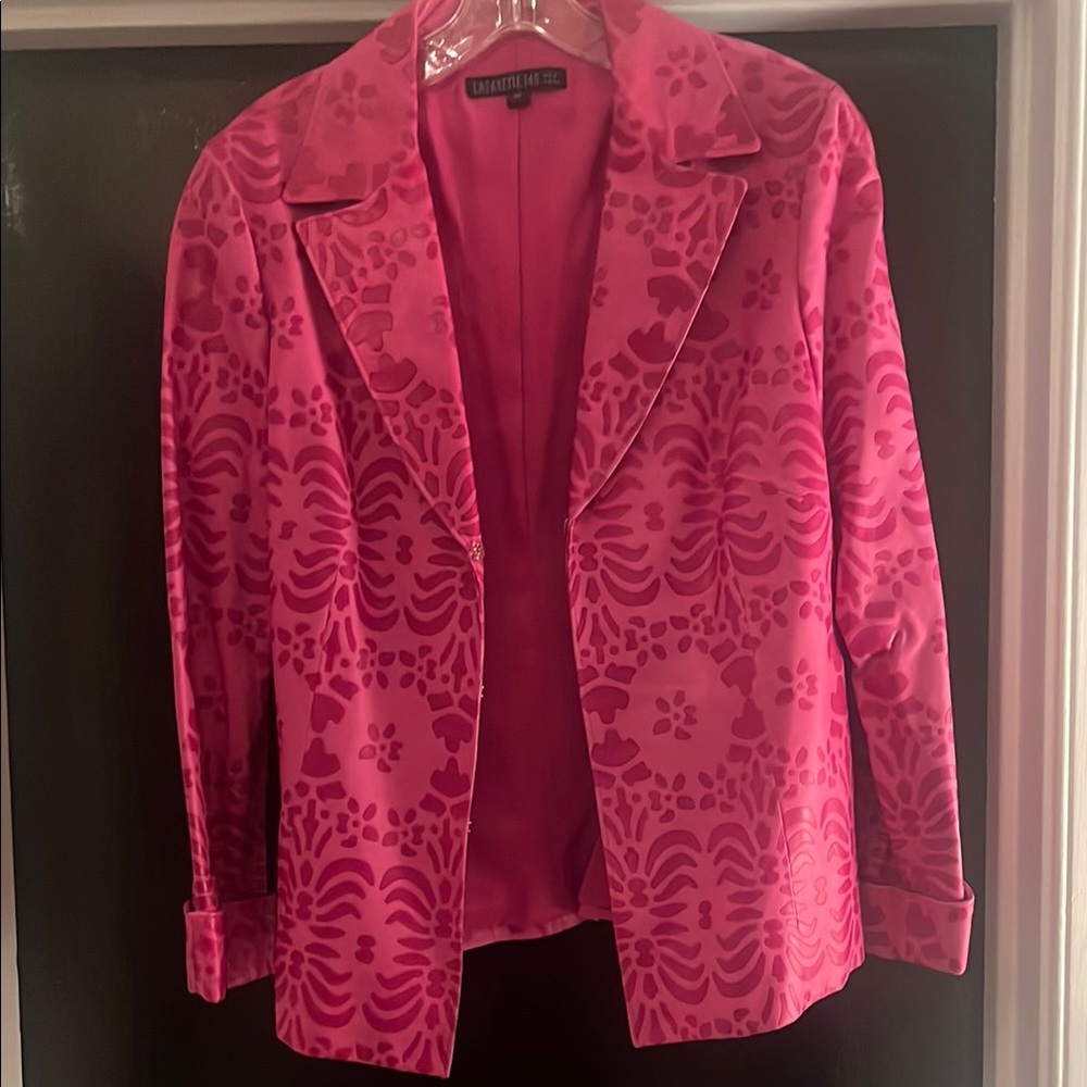 Lafayette 148 Women's Pink Patterned blazer size 10